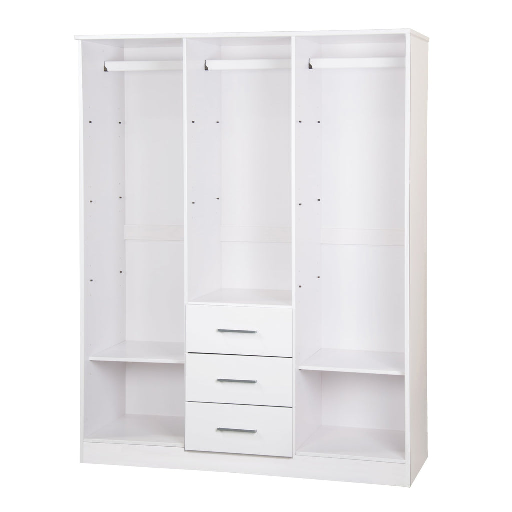 Armoire penderie Cosmo 3 portes 100 % bois massif de Palace Imports avec portes en bois massif ou en miroir