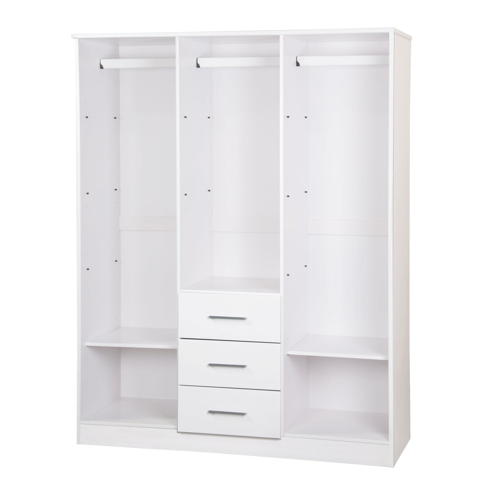 Armoire penderie Cosmo 3 portes 100 % bois massif de Palace Imports avec portes en bois massif ou en miroir