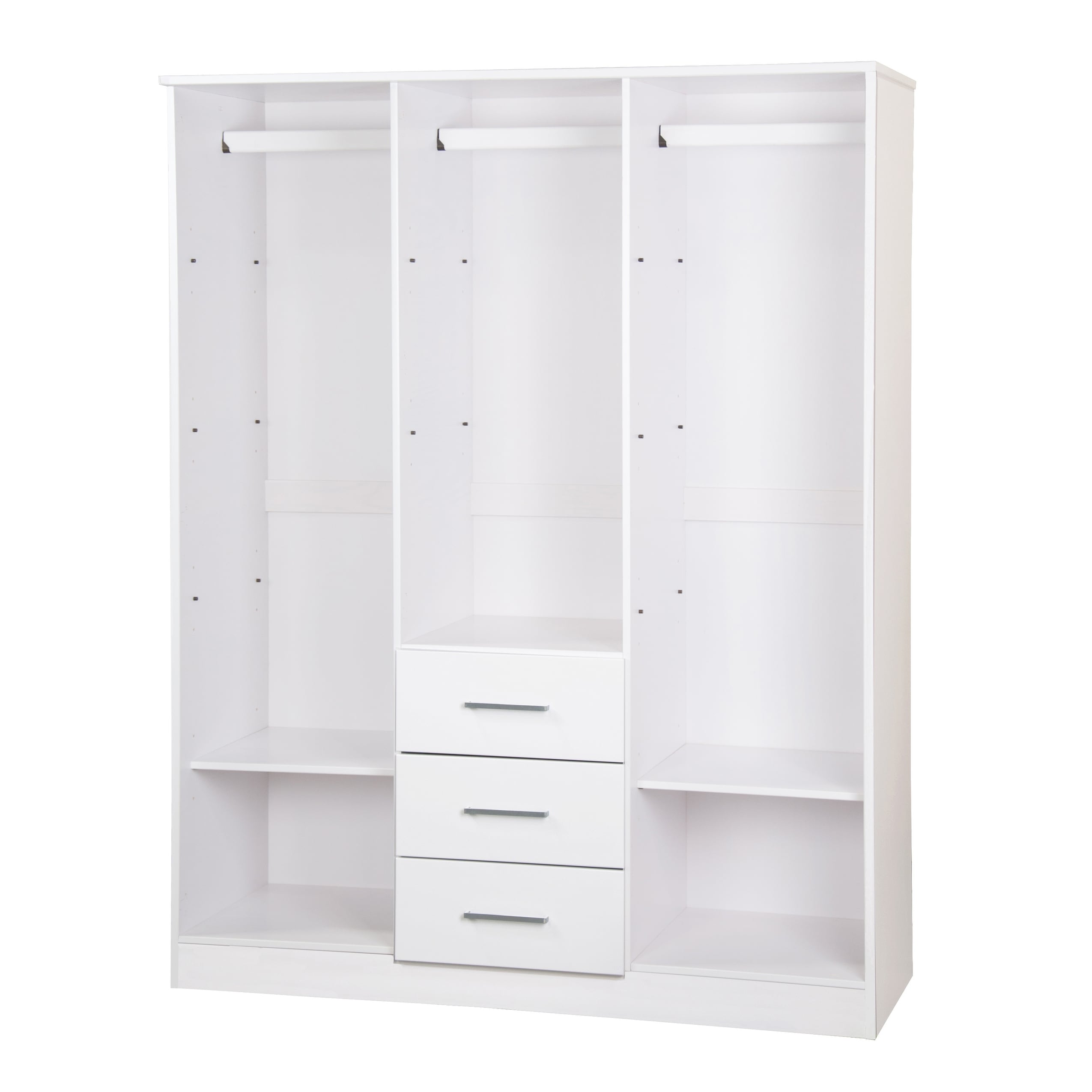 Armoire penderie Cosmo 3 portes 100 % bois massif de Palace Imports avec portes en bois massif ou en miroir