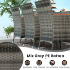 Ensemble de salle à manger de patio Costway 11 pièces avec parasol double face de 15 pieds - Voir les détails