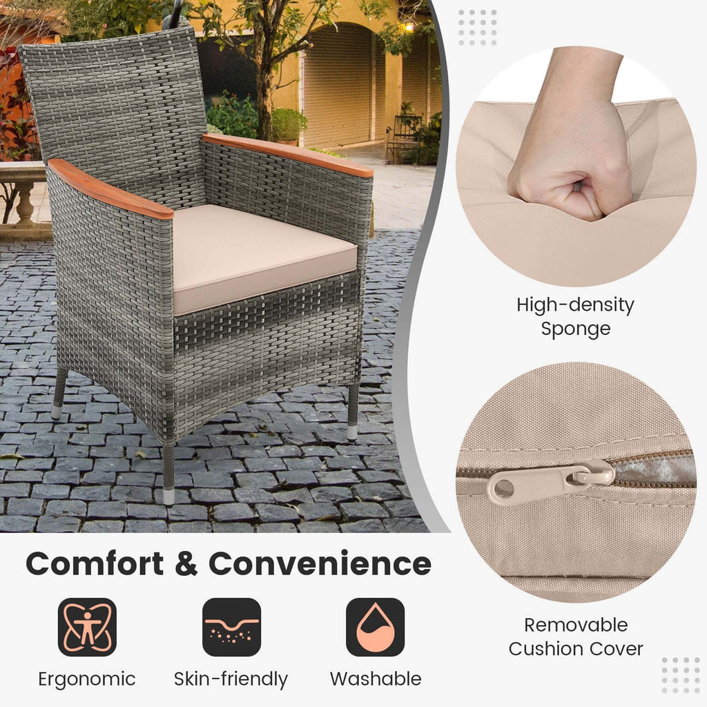 Ensemble de salle à manger de patio Costway 11 pièces avec parasol double face de 15 pieds - Voir les détails
