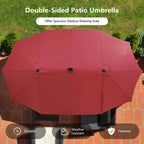 Ensemble de salle à manger de patio Costway 11 pièces avec parasol double face de 15 pieds - Voir les détails