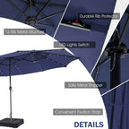 Ensemble de salle à manger de patio Costway 11 pièces avec parasol double face de 15 pieds - Voir les détails