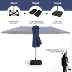 Ensemble de salle à manger de patio Costway 11 pièces avec parasol double face de 15 pieds - Voir les détails