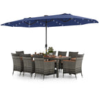 Ensemble de salle à manger de patio Costway 11 pièces avec parasol double face de 15 pieds - Voir les détails