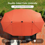 Ensemble de salle à manger de patio Costway 11 pièces avec parasol double face de 15 pieds - Voir les détails