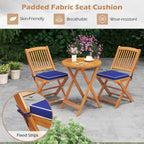 Ensemble bistrot de patio Costway 3 pièces en bois d'acacia avec table et chaises pliantes - Voir les détails