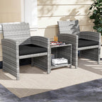 Ensemble de meubles de jardin Costway 3 pièces avec table basse en verre trempé et - Voir les détails