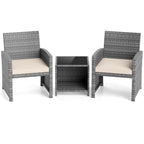 Ensemble de meubles de jardin Costway 3 pièces avec table basse en verre trempé et - Voir les détails