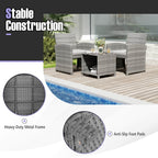 Ensemble de meubles de jardin Costway 3 pièces avec table basse en verre trempé et - Voir les détails