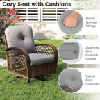 Ensemble de 3 chaises pivotantes et berçantes Costway pour patio - Voir les détails