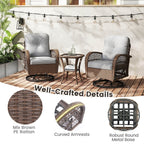 Ensemble de 3 chaises pivotantes et berçantes Costway pour patio - Voir les détails