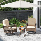Ensemble de 3 chaises pivotantes et berçantes Costway pour patio - Voir les détails