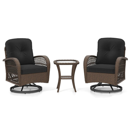 Ensemble de 3 chaises pivotantes et berçantes Costway pour patio - Voir les détails
