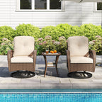 Ensemble de 3 chaises pivotantes et berçantes Costway pour patio - Voir les détails