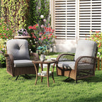 Ensemble de 3 chaises pivotantes et berçantes Costway pour patio - Voir les détails