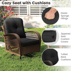 Ensemble de 3 chaises pivotantes et berçantes Costway pour patio - Voir les détails