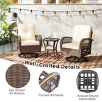 Ensemble de 3 chaises pivotantes et berçantes Costway pour patio - Voir les détails