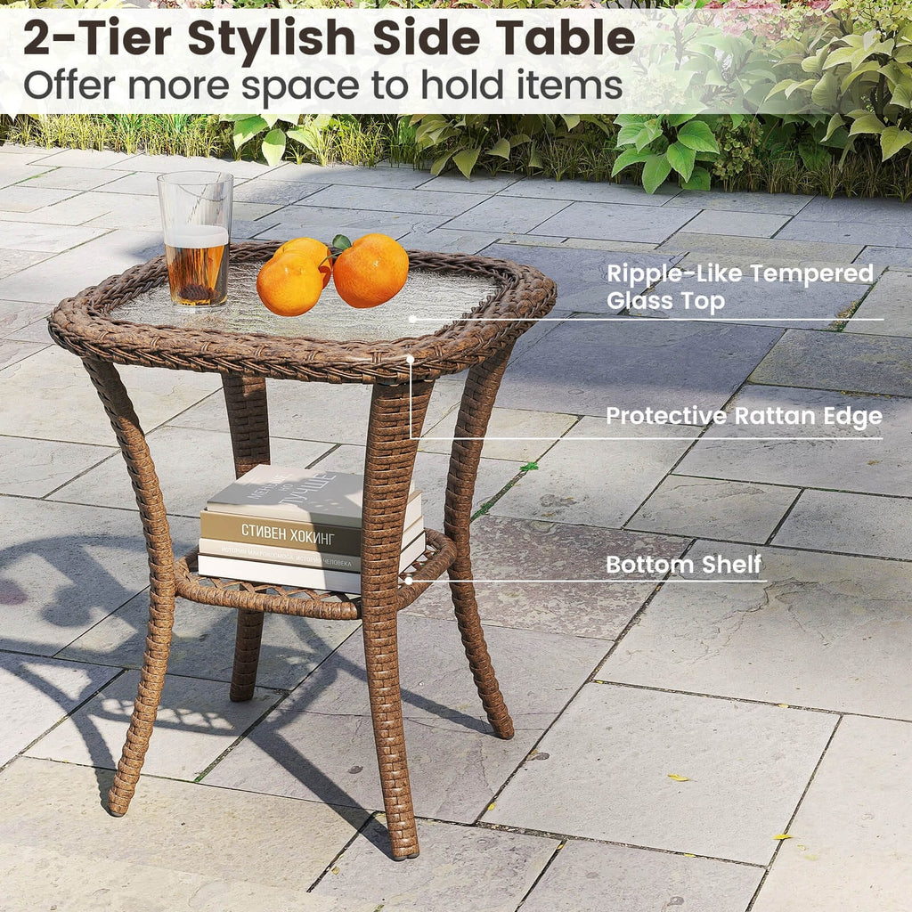 Ensemble de 3 chaises pivotantes et berçantes Costway pour patio - Voir les détails