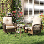 Ensemble de 3 chaises pivotantes et berçantes Costway pour patio - Voir les détails