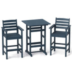 Ensemble de bar Costway 3 pièces en PEHD avec fauteuils et plateau haut carré - Voir les détails