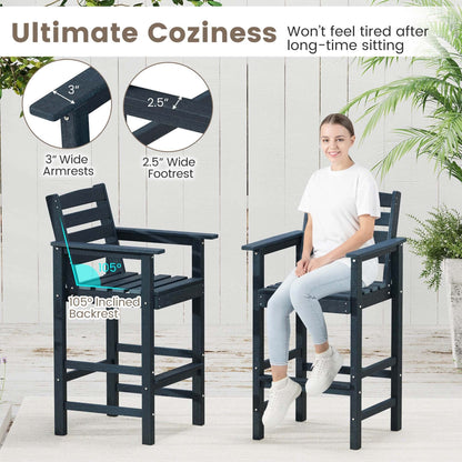 Ensemble de bar Costway 3 pièces en PEHD avec fauteuils et plateau haut carré - Voir les détails