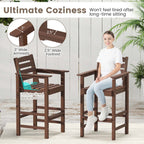 Ensemble de bar Costway 3 pièces en PEHD avec fauteuils et plateau haut carré - Voir les détails