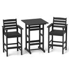 Ensemble de bar Costway 3 pièces en PEHD avec fauteuils et plateau haut carré - Voir les détails