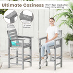 Ensemble de bar Costway 3 pièces en PEHD avec fauteuils et plateau haut carré - Voir les détails