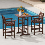 Ensemble de bar Costway 3 pièces en PEHD avec fauteuils et plateau haut carré - Voir les détails