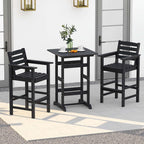 Ensemble de bar Costway 3 pièces en PEHD avec fauteuils et plateau haut carré - Voir les détails