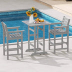 Ensemble de bar Costway 3 pièces en PEHD avec fauteuils et plateau haut carré - Voir les détails