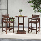 Ensemble de bar Costway 3 pièces en PEHD avec fauteuils et plateau haut carré - Voir les détails