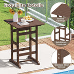 Ensemble de bar Costway 3 pièces en PEHD avec fauteuils et plateau haut carré - Voir les détails