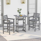 Ensemble de bar Costway 3 pièces en PEHD avec fauteuils et plateau haut carré - Voir les détails