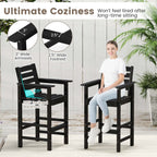 Ensemble de bar Costway 3 pièces en PEHD avec fauteuils et plateau haut carré - Voir les détails