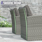 Ensemble de meubles de patio Costway 4 pièces avec 2 chaises en rotin et causeuse café - 4 pièces