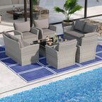 Ensemble de meubles de patio Costway 4 pièces avec 2 chaises en rotin et causeuse café - 4 pièces