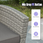 Ensemble de meubles de patio Costway 4 pièces avec 2 chaises en rotin et causeuse café - 4 pièces