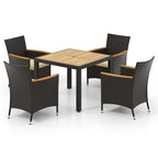 Ensemble de salle à manger de patio Costway 5 pièces pour 4 personnes, ensemble de conversation en rotin - Voir les détails