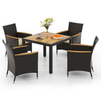 Ensemble de salle à manger de patio Costway 5 pièces pour 4 personnes, ensemble de conversation en rotin - Voir les détails