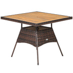 Ensemble de salle à manger en rotin Costway 5 pièces avec fauteuils, table en bois et accoudoirs - Voir les détails