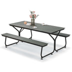 Ensemble table de pique-nique et banc Costway 6 pieds en PEHD robuste pour l'extérieur - Voir les détails