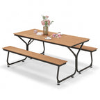 Ensemble table de pique-nique et banc Costway 6 pieds en PEHD robuste pour l'extérieur - Voir les détails