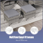 Ensemble de meubles de salle à manger et de jardin Costway 7 pièces, canapé sectionnel en rotin synthétique - Voir les détails