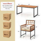 Ensemble de salle à manger d'extérieur Costway 7 pièces en bois d'acacia avec revêtement doux - Voir les détails