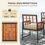 Ensemble de salle à manger d'extérieur Costway 7 pièces en bois d'acacia avec revêtement doux - Voir les détails