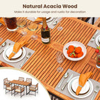 Ensemble de salle à manger d'extérieur Costway 7 pièces en bois d'acacia avec revêtement doux - Voir les détails