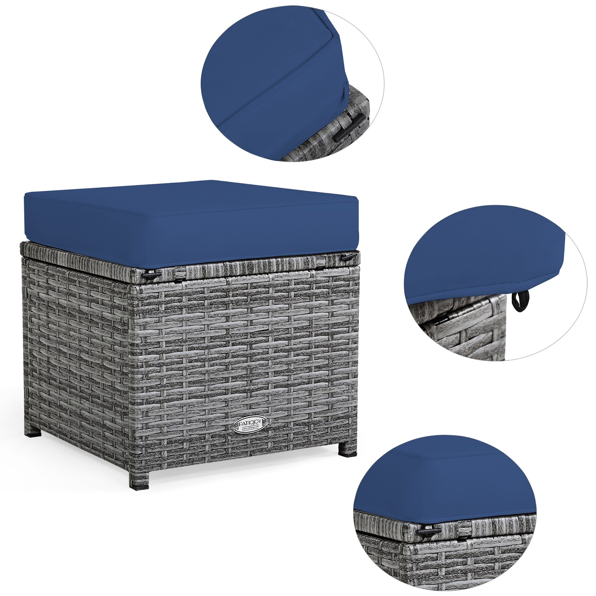 Ensemble de salle à manger en rotin Costway 7 pièces avec canapé sectionnel et pouf - Voir les détails