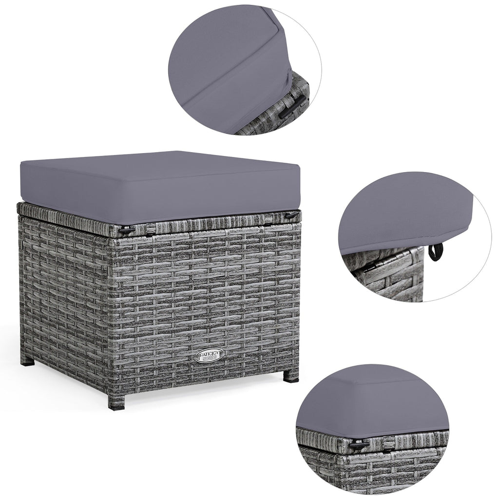 Ensemble de salle à manger en rotin Costway 7 pièces avec canapé sectionnel et pouf - Voir les détails